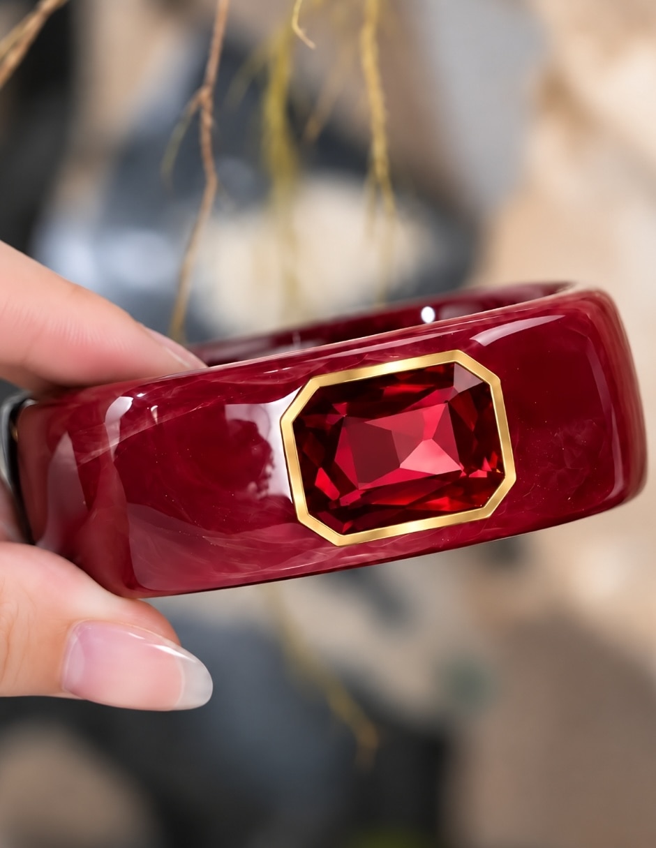 Brazalete de resina con cristal vitra 4