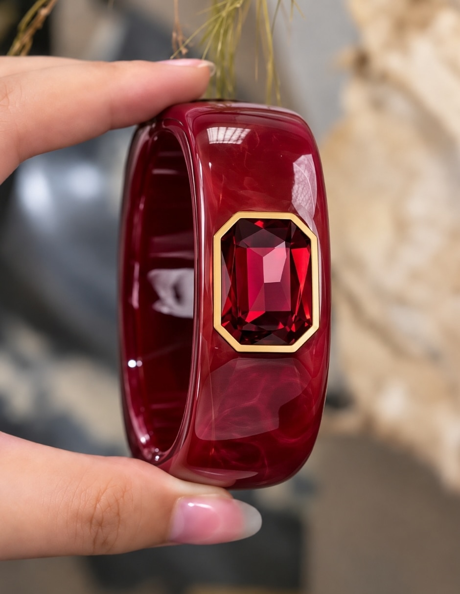 Brazalete de resina con cristal vitra 5