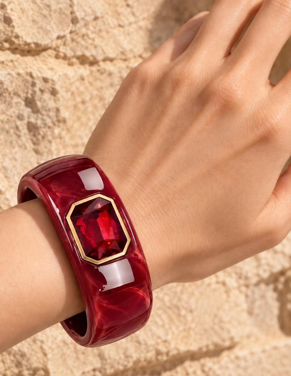 Brazalete de resina con cristal vitra 8
