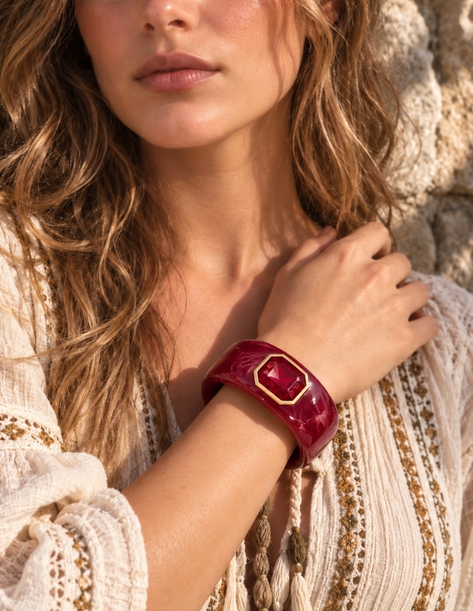 Brazalete de resina con cristal vitra 9