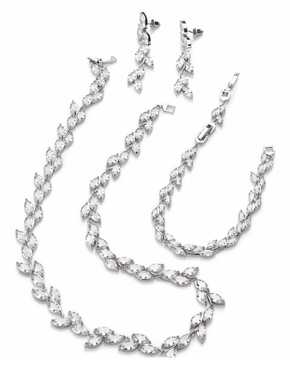 Aretes collar y pulsera laurelle zirconia 2