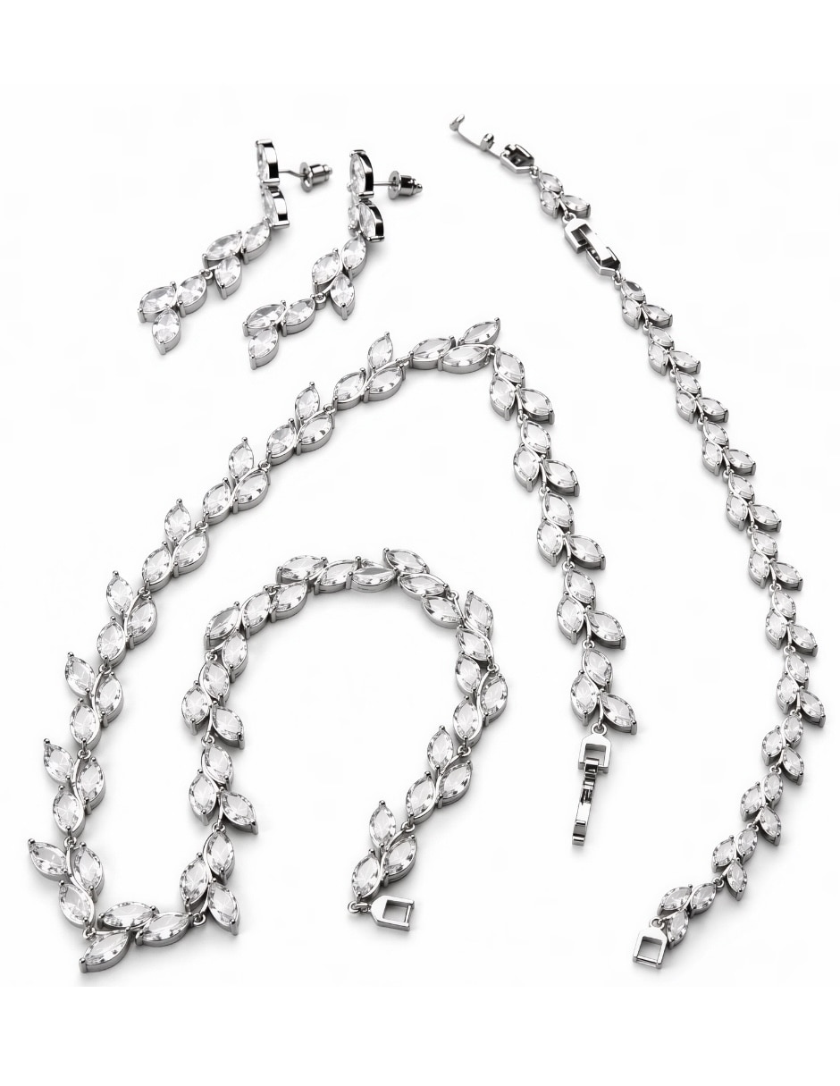 Aretes collar y pulsera laurelle zirconia 3