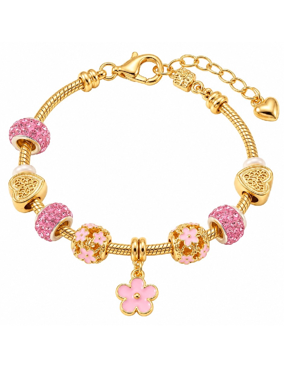 Pulsera y charms de Baño oro con Sin gema 14 K acabado Pulsera y charms de Baño oro con Sin gema 14 K acabado