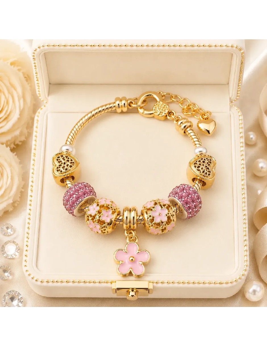 Pulsera y charms de Baño oro con Sin gema 14 K acabado 3