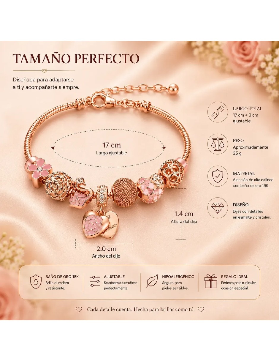 Pulsera y charms de Aleación de metal con No aplica Sin kilataje acabado 6