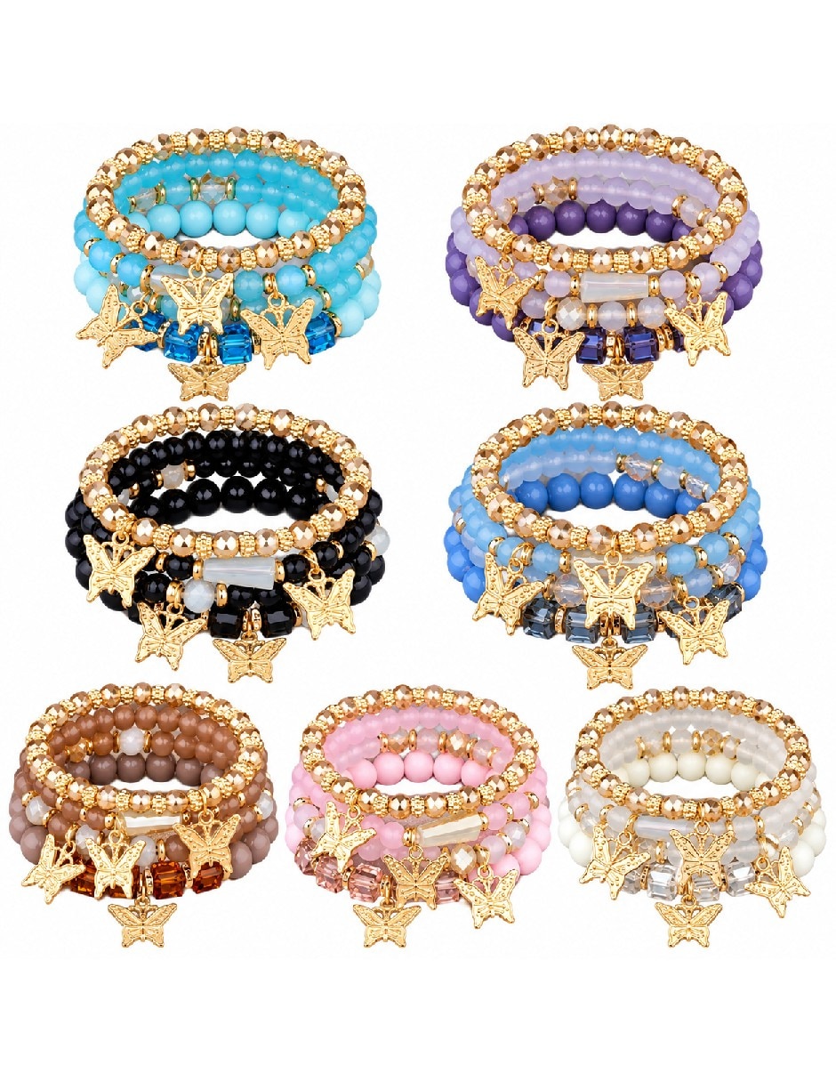Multi-pulsera de Acrílico con Sin gema Sin kilataje acabado