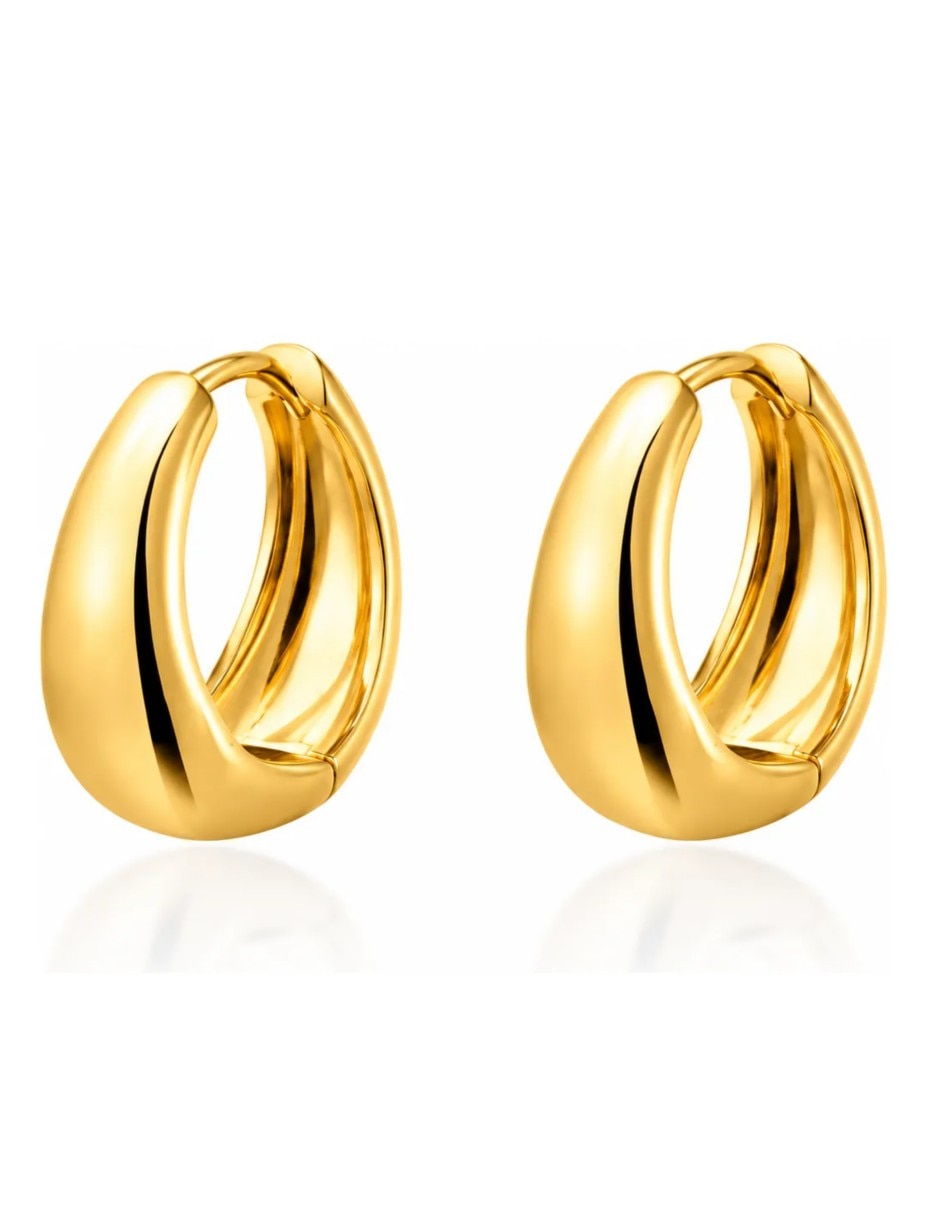 Arracadas de (si aplica) Friends de Chapa de oro 14 K con acabado Baño de oro Resina Arracadas de (si aplica) Friends de Chapa de oro 14 K con acabado Baño de oro Resina