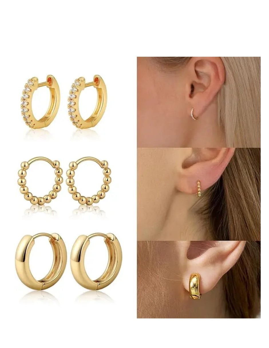 Aros de (si aplica) Friends de Chapa de oro 14 K con acabado Baño de oro Resina 2