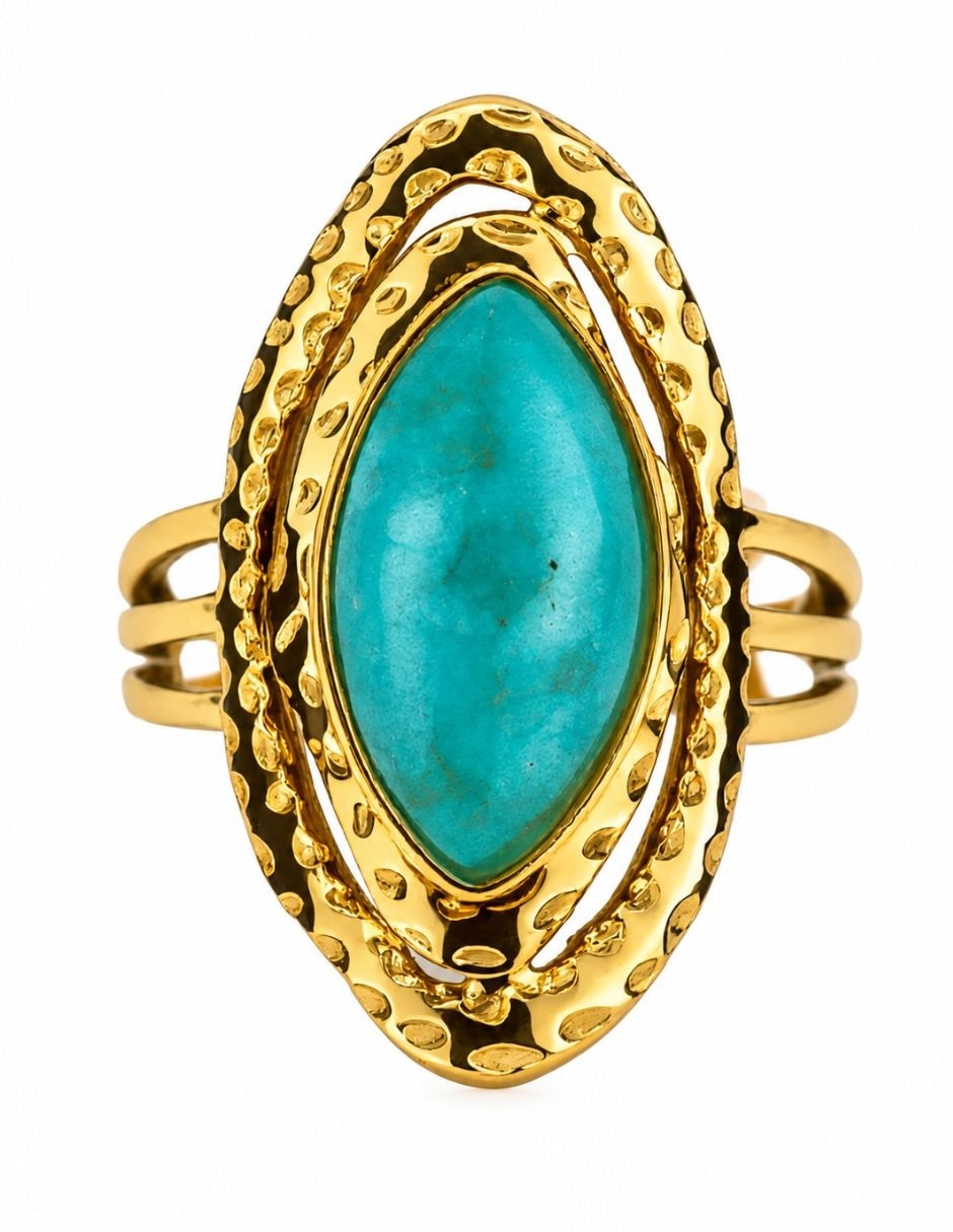 Anillo de (si aplica) Irregular Azura No aplica Sin kilataje de Acero inoxidable Resina Baño de oro 3