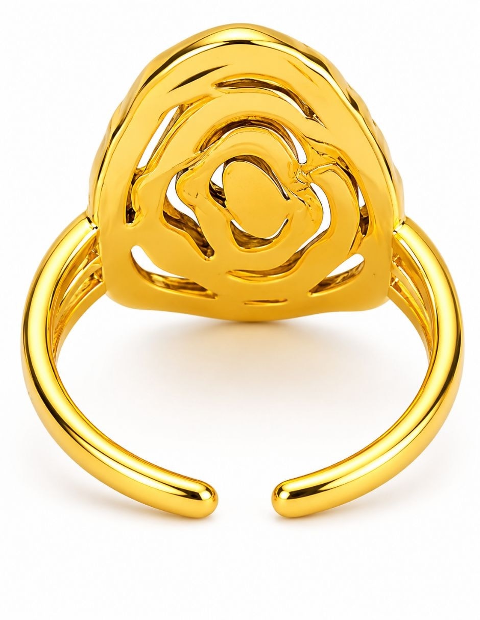 Anillo de (si aplica) Irregular Azura No aplica Sin kilataje de Acero inoxidable Resina Baño de oro 5