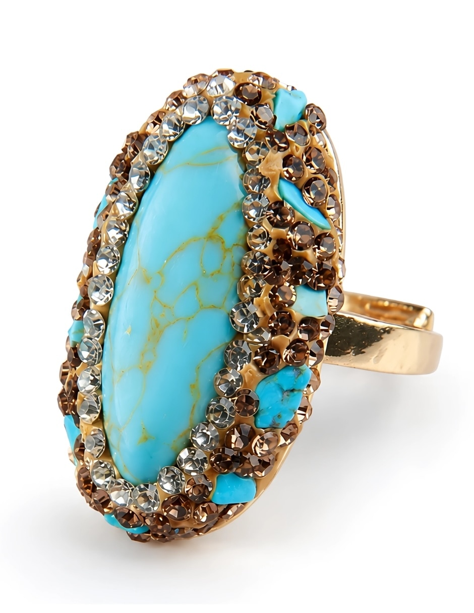 Anillo de (si aplica) Ovalado Nayeli No aplica Sin kilataje de Bronce Cristal Brillante