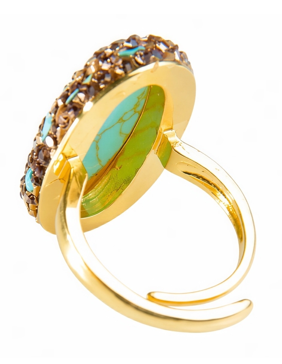 Anillo de (si aplica) Ovalado Nayeli No aplica Sin kilataje de Bronce Cristal Brillante 2