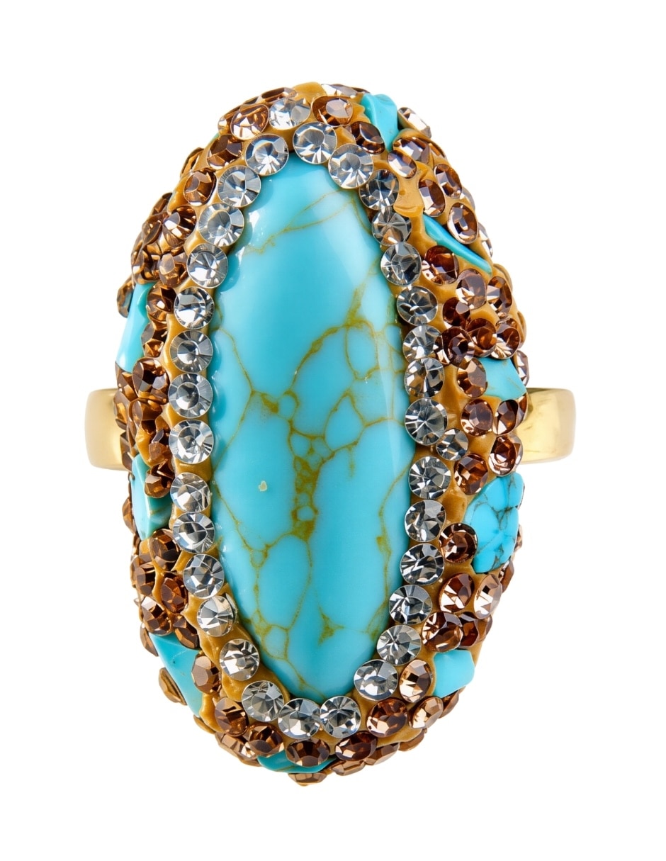 Anillo de (si aplica) Ovalado Nayeli No aplica Sin kilataje de Bronce Cristal Brillante 3