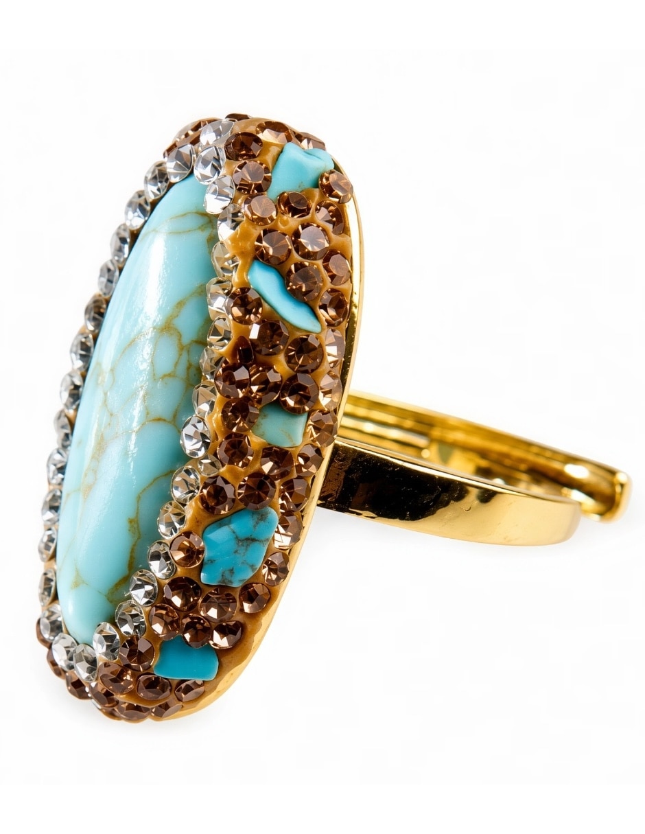Anillo de (si aplica) Ovalado Nayeli No aplica Sin kilataje de Bronce Cristal Brillante 4