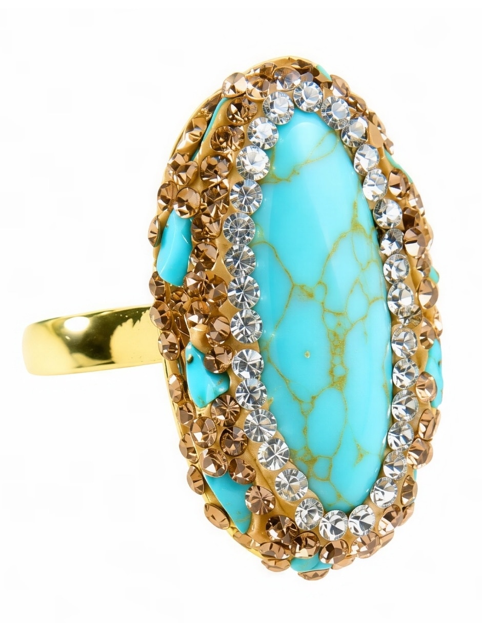 Anillo de (si aplica) Ovalado Nayeli No aplica Sin kilataje de Bronce Cristal Brillante 5