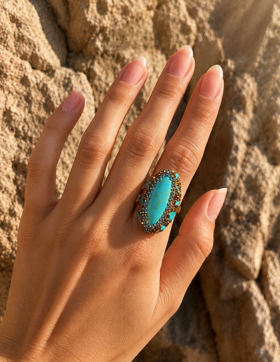 Anillo de (si aplica) Ovalado Nayeli No aplica Sin kilataje de Bronce Cristal Brillante 8