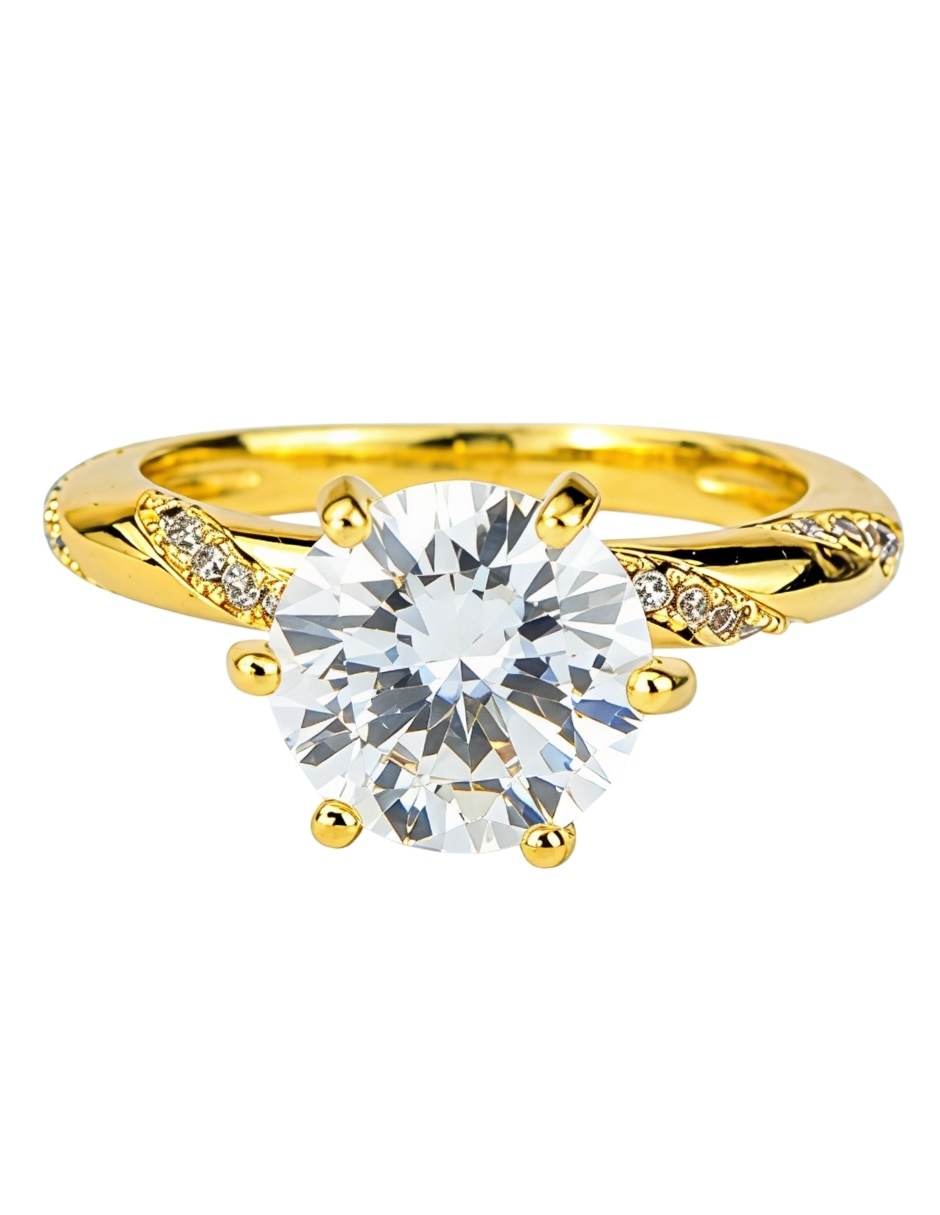 Anillo aurelle zirconia baño de oro