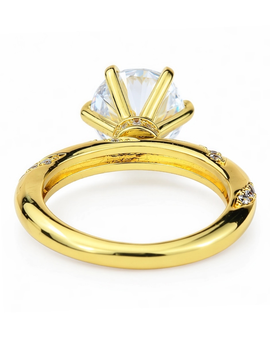 Anillo aurelle zirconia baño de oro 4