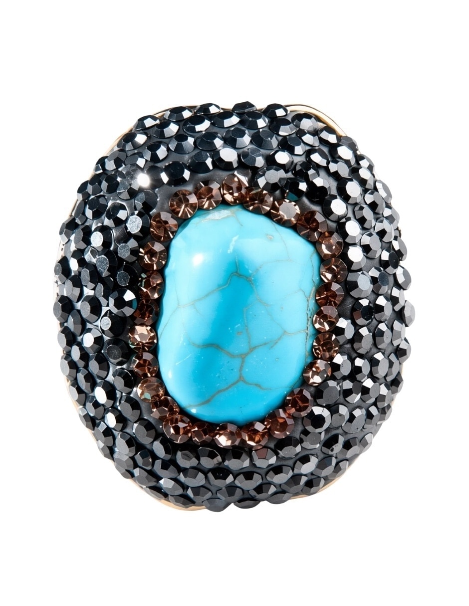 Anillo de (si aplica) Irregular Zafira No aplica Sin kilataje de Bronce Cristal Brillante 2