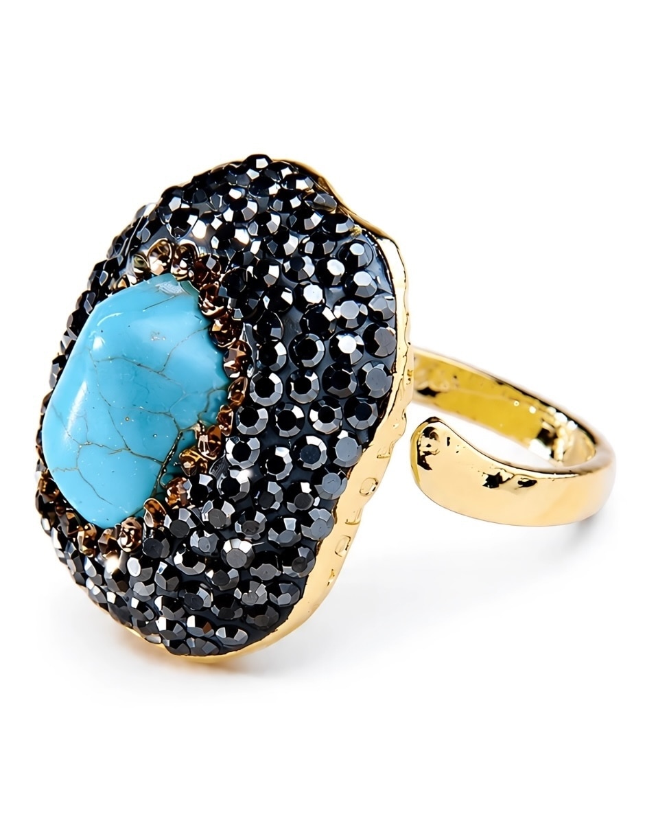 Anillo de (si aplica) Irregular Zafira No aplica Sin kilataje de Bronce Cristal Brillante 4