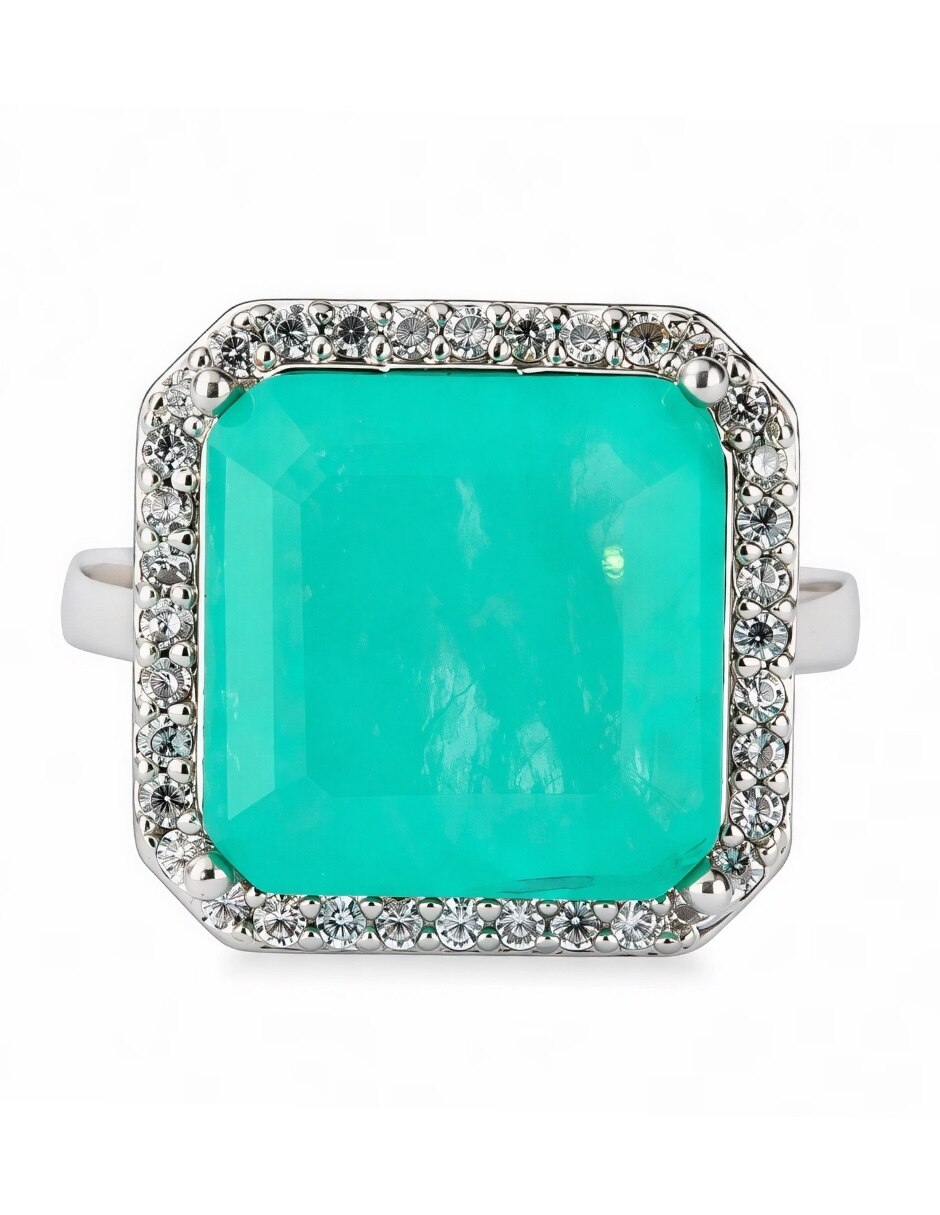 Anillo de (si aplica) Cuadrado Calista No aplica Sin kilataje de Aleación de metal Zirconia Baño de rodio 1