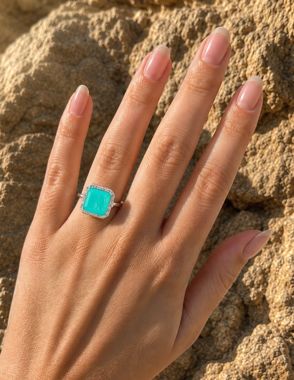 Anillo de (si aplica) Cuadrado Calista No aplica Sin kilataje de Aleación de metal Zirconia Baño de rodio 8