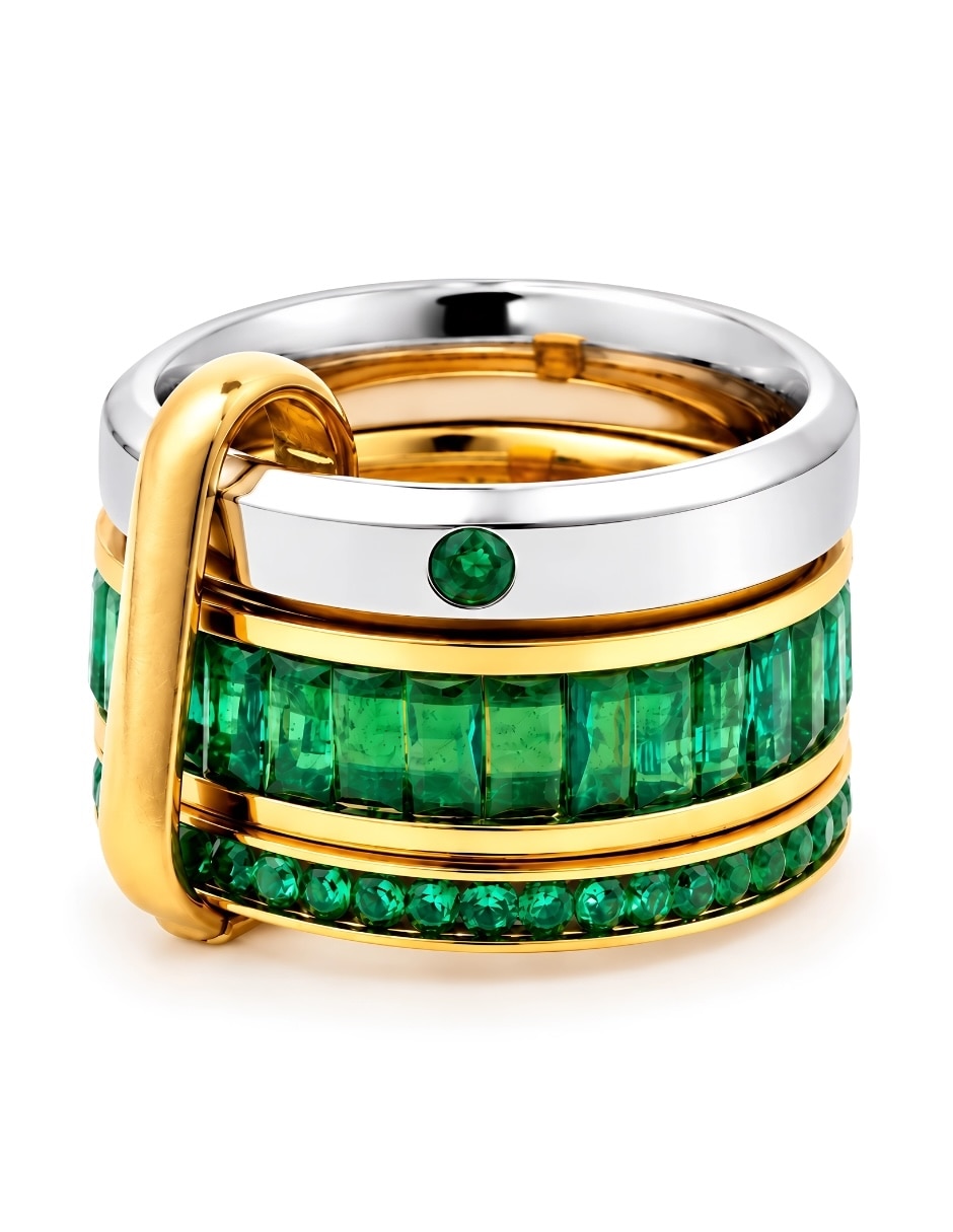 Anillo de (si aplica) Irregular Verdan No aplica Sin kilataje de Acero inoxidable Zirconia Baño de oro 4