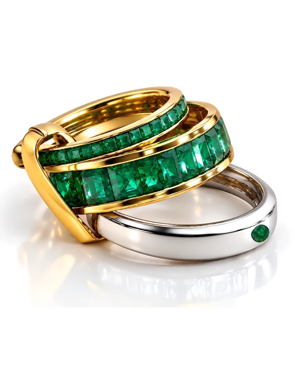 Anillo de (si aplica) Irregular Verdan No aplica Sin kilataje de Acero inoxidable Zirconia Baño de oro 5