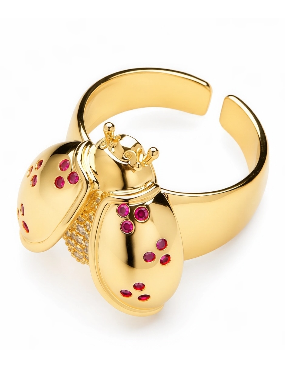 Anillo de (si aplica) Catarina Coccina No aplica Sin kilataje de Aleación de metal Zirconia Baño de oro 2