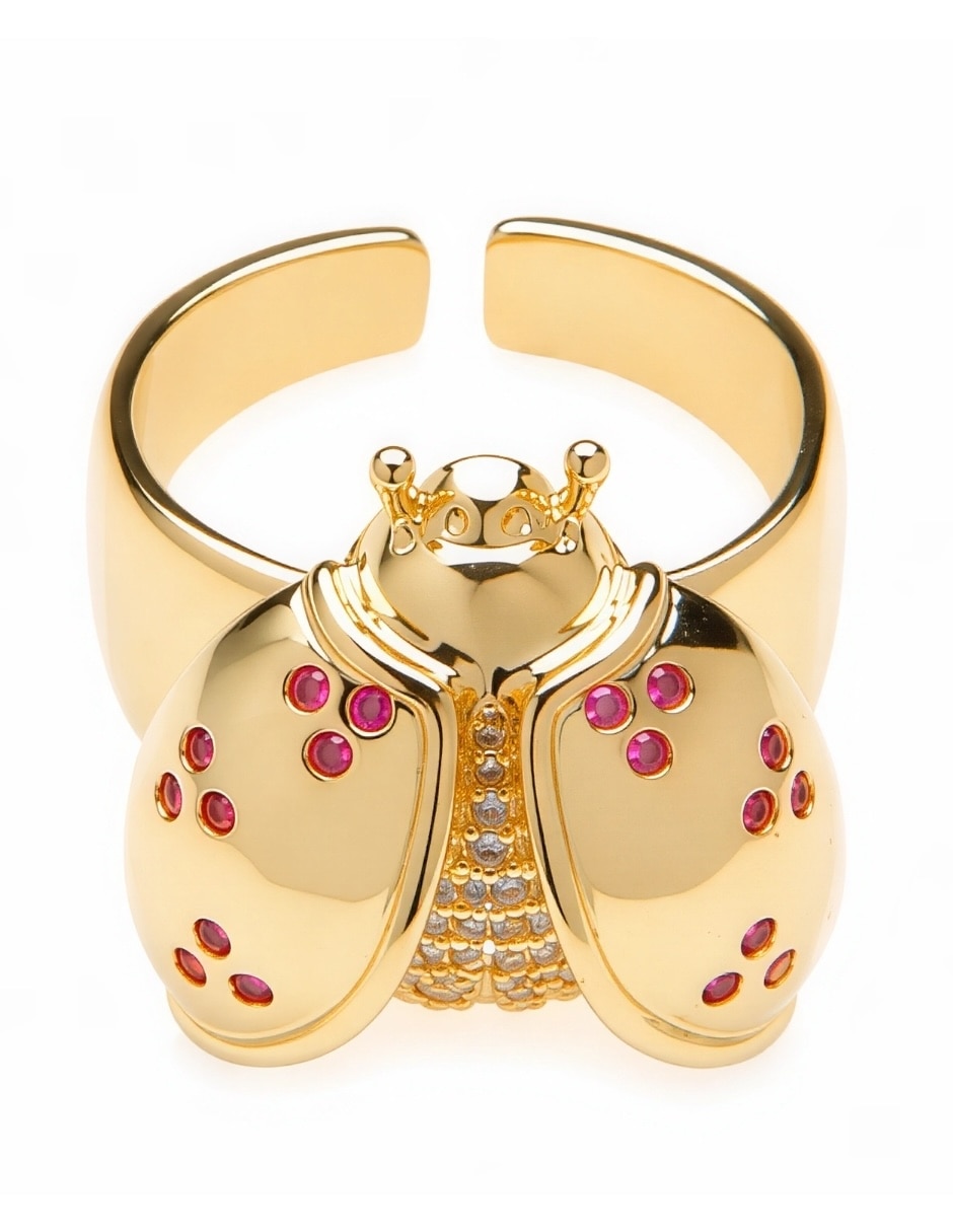 Anillo de (si aplica) Catarina Coccina No aplica Sin kilataje de Aleación de metal Zirconia Baño de oro 4