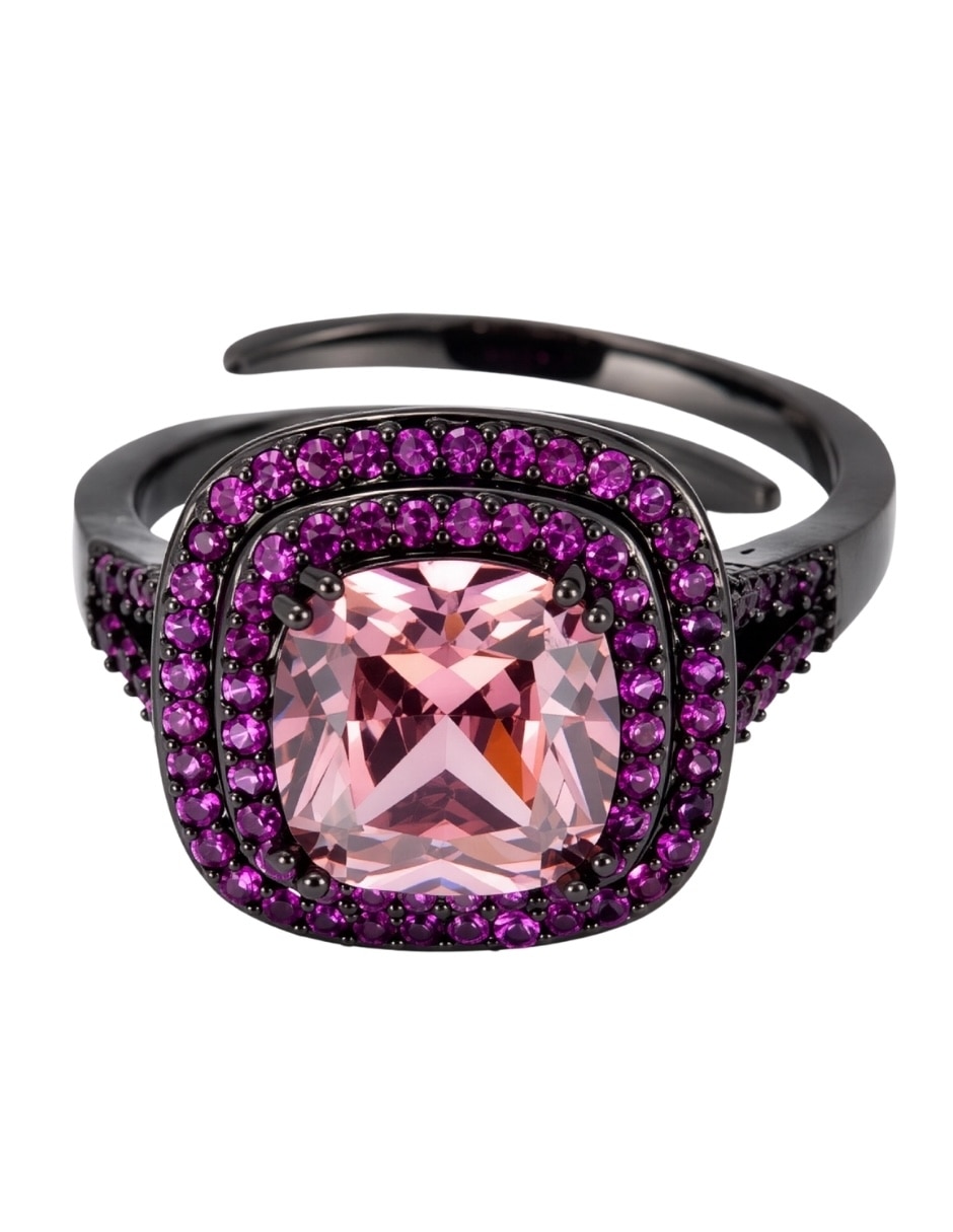 Anillo de (si aplica) Cuadrado Vesper No aplica Sin kilataje de Aleación de metal Swarovski Baño de rodio