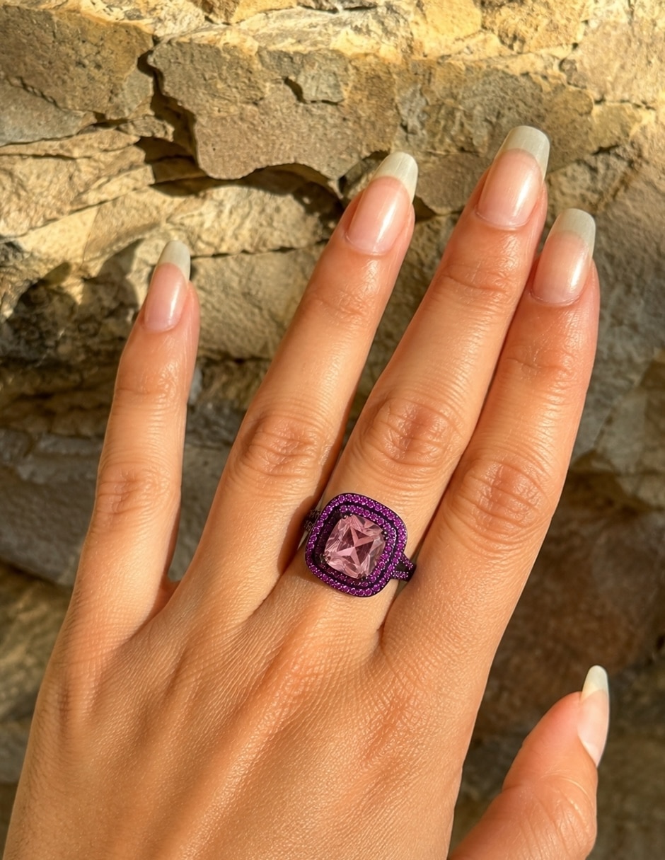 Anillo de (si aplica) Cuadrado Vesper No aplica Sin kilataje de Aleación de metal Swarovski Baño de rodio 2