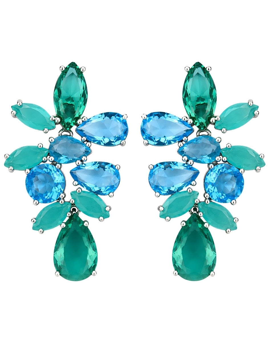 Broqueles de (si aplica) No aplica Borealis de Aleación metálica Sin kilataje con acabado Baño de rodio Swarovski