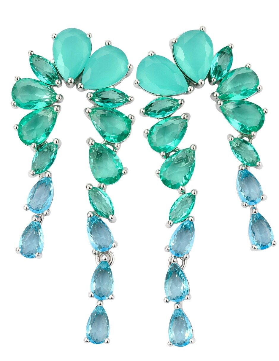 Broqueles de (si aplica) No aplica Cascadia de Aleación metálica Sin kilataje con acabado Baño de rodio Swarovski 6