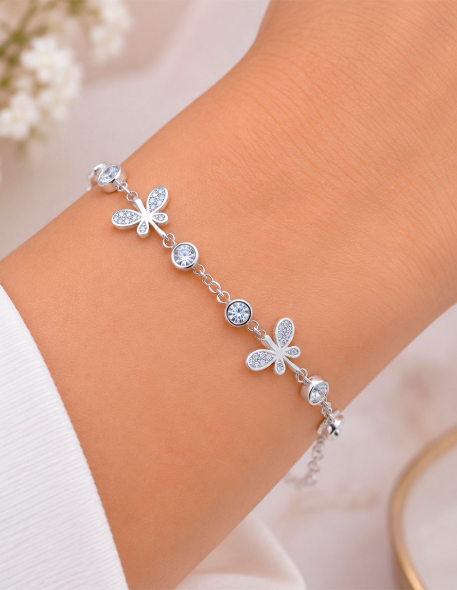 Pulsera de plata con zirconia p 950