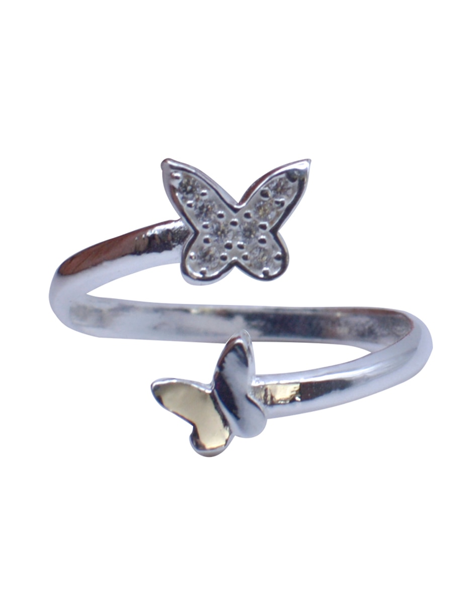 Anillo de mariposa emily with butterflies p 925 de plata zirconia plateado