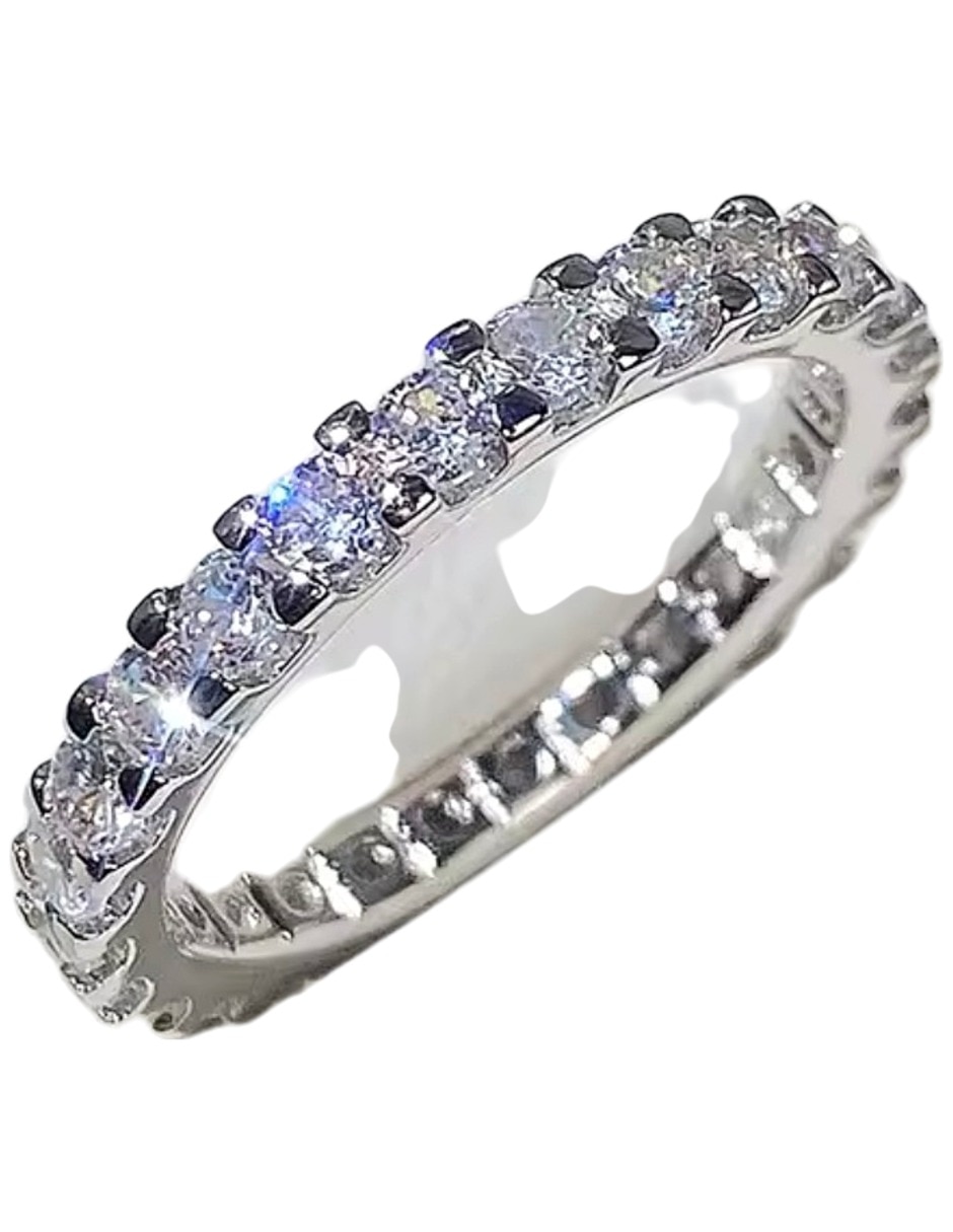 Anillo con gema de (si aplica) Redondo No aplica Sin kilataje de Acero inoxidable Circonita Brillante