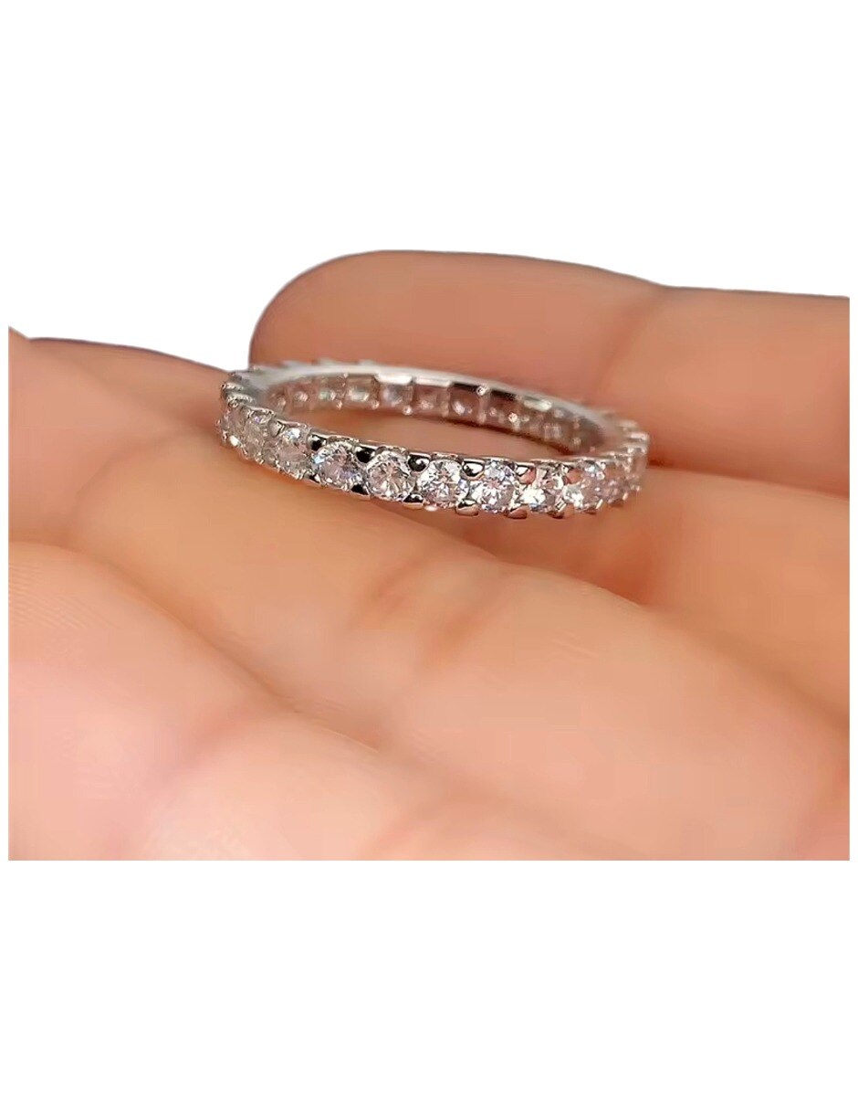 Anillo con gema de (si aplica) Redondo No aplica Sin kilataje de Acero inoxidable Circonita Brillante 3