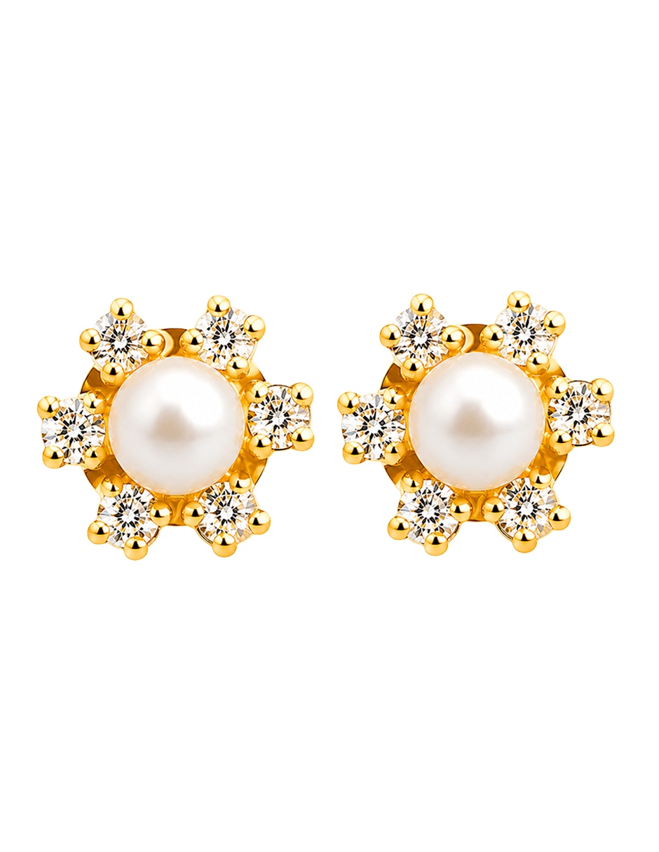Broqueles de (si aplica) No aplica SIN FAMILIA de Oro amarillo 10 K con acabado Brillante Perla con zirconia Broqueles de (si aplica) No aplica SIN FAMILIA de Oro amarillo 10 K con acabado Brillante Perla con zirconia
