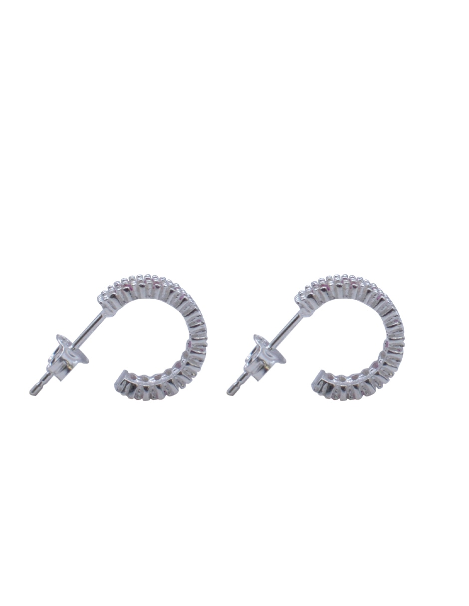 Arracadas de plata p 950 con acabado plateado zirconia