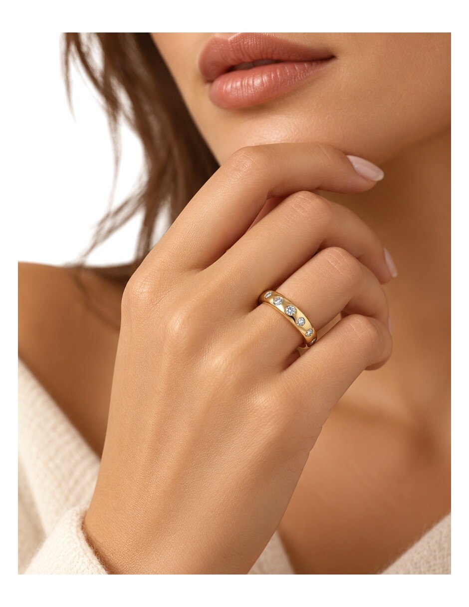 Anillo con gema de platino moissanita brillante 4