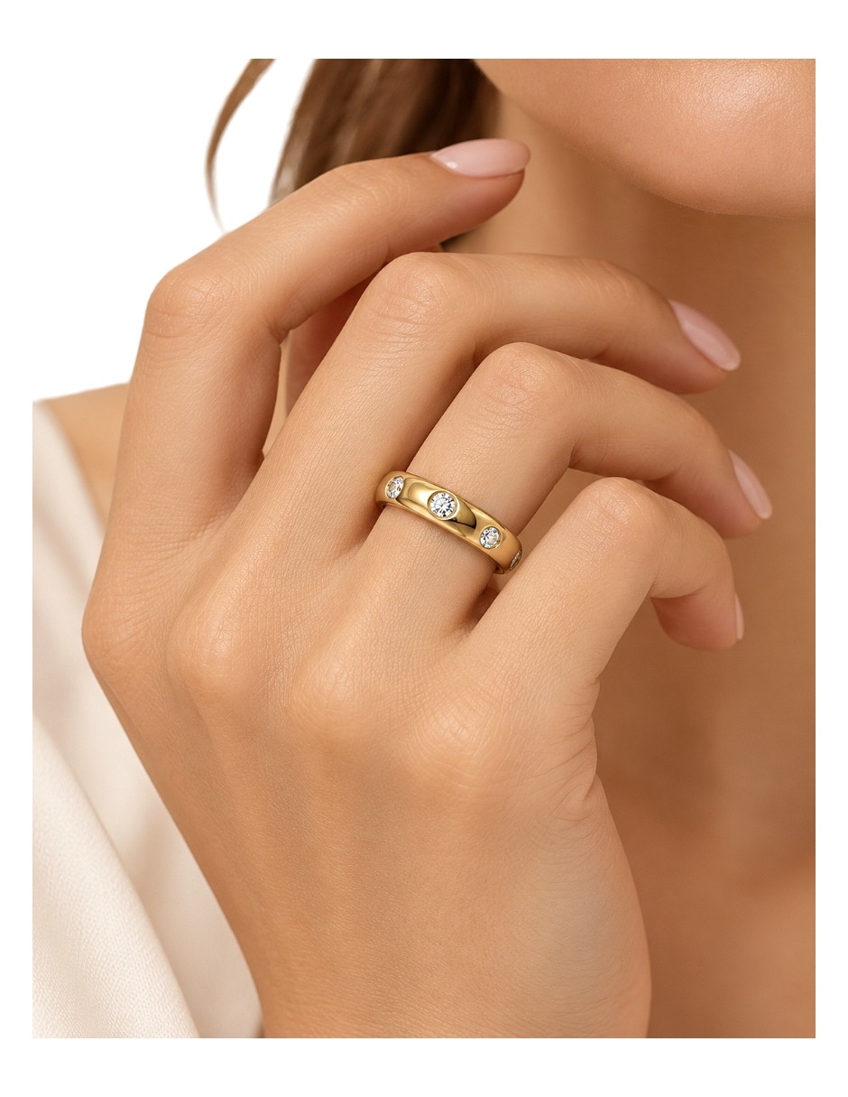 Anillo con gema de platino moissanita brillante 5