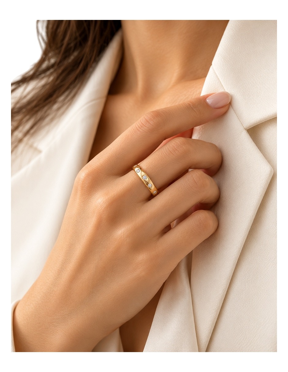 Anillo con gema de platino moissanita brillante 6