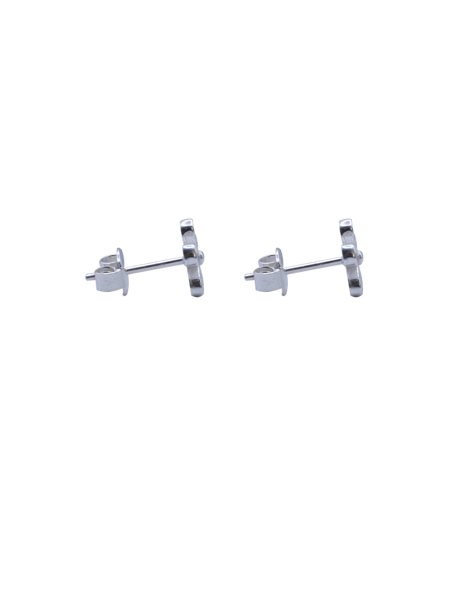 Arete de plata p 925 con acabado plateado zirconia