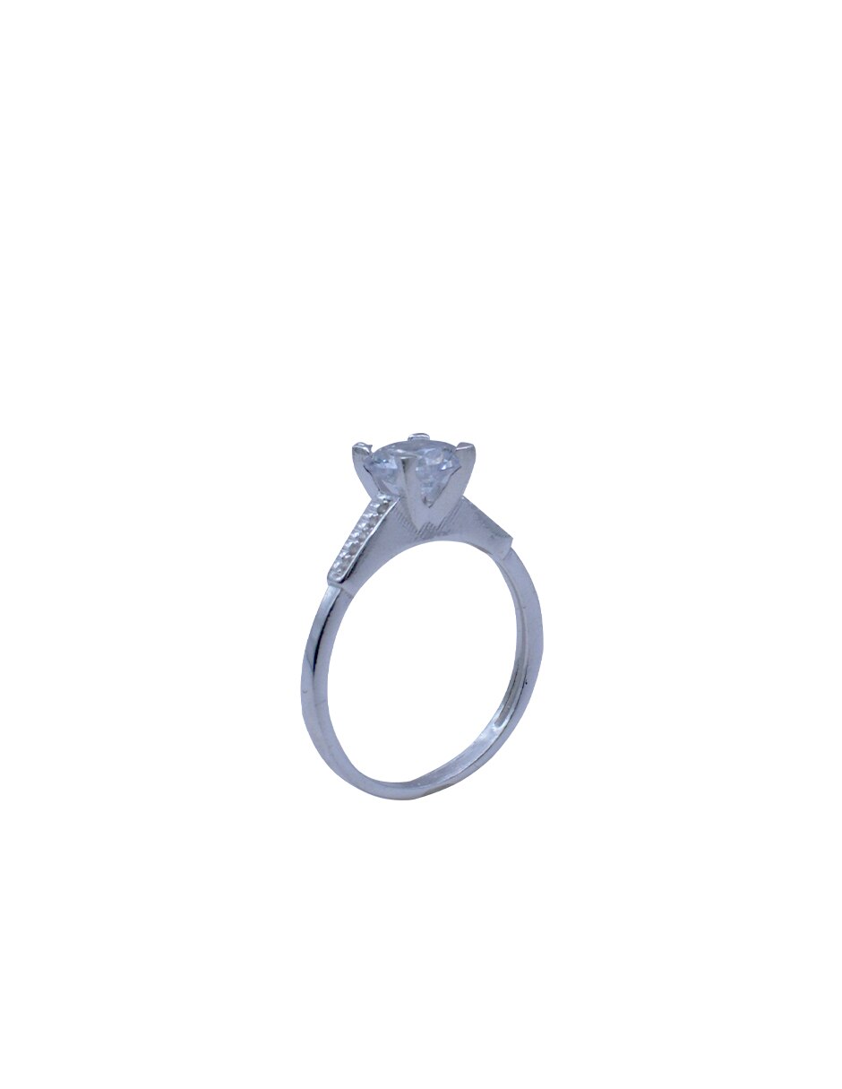 Anillo con gema p 925 de plata zirconia plateado