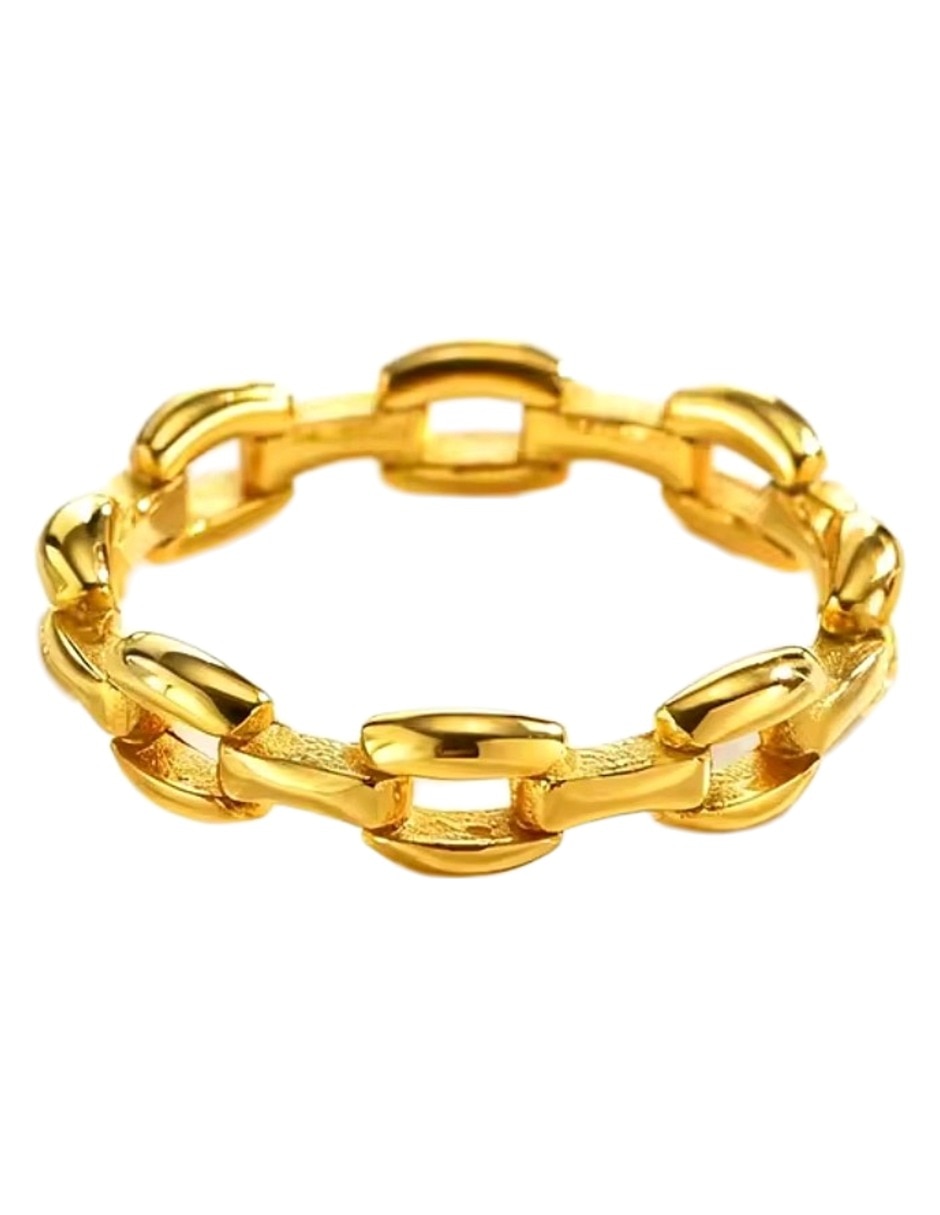 Anillo de (si aplica) Redondo No aplica 18 k de Acero inoxidable Sin gema Brillante