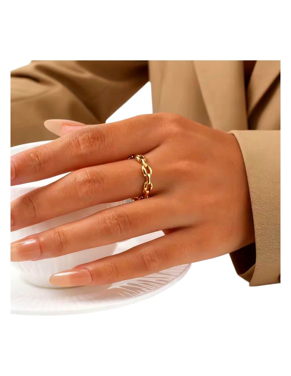 Anillo de (si aplica) Redondo No aplica 18 k de Acero inoxidable Sin gema Brillante 5
