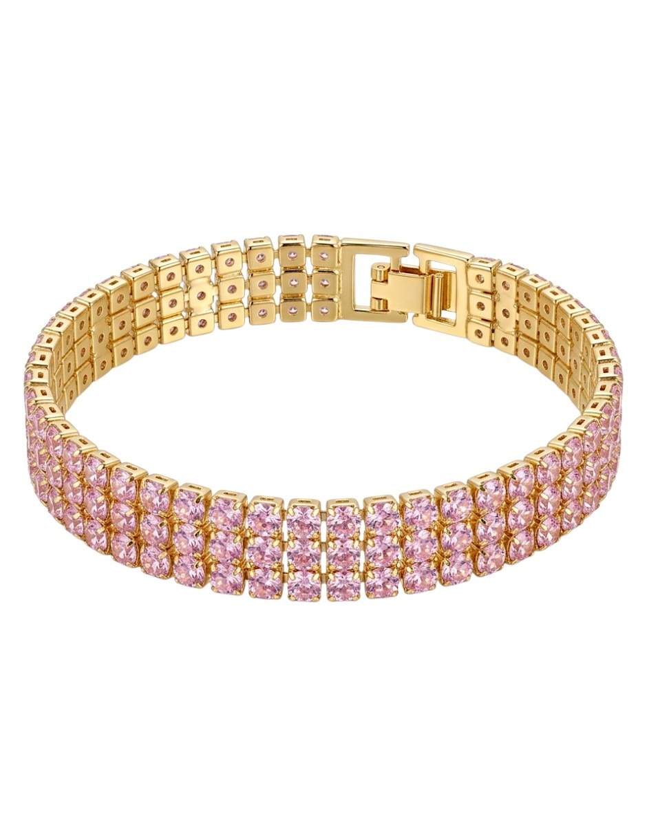 Pulsera de oro laminado con zirconia 18 k