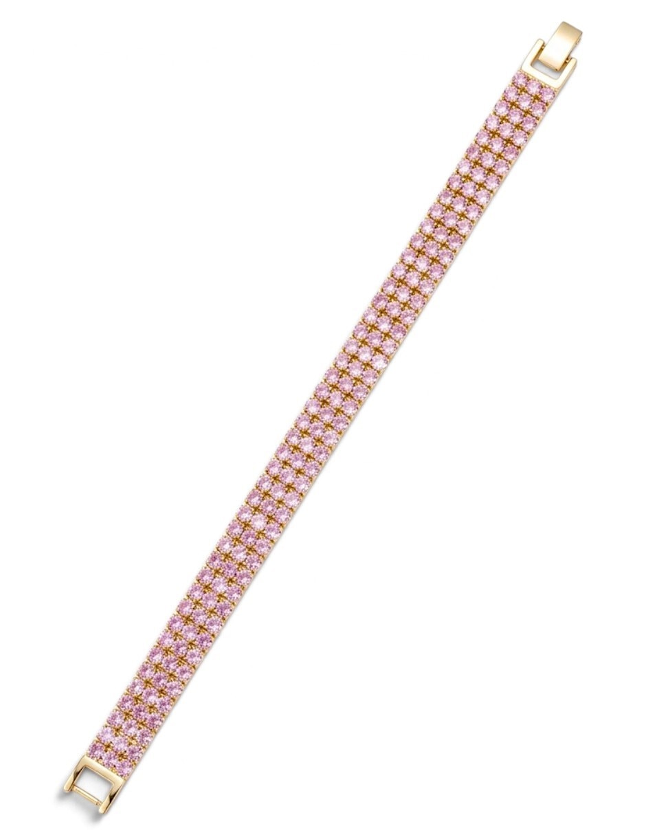 Pulsera de oro laminado con zirconia 18 k
