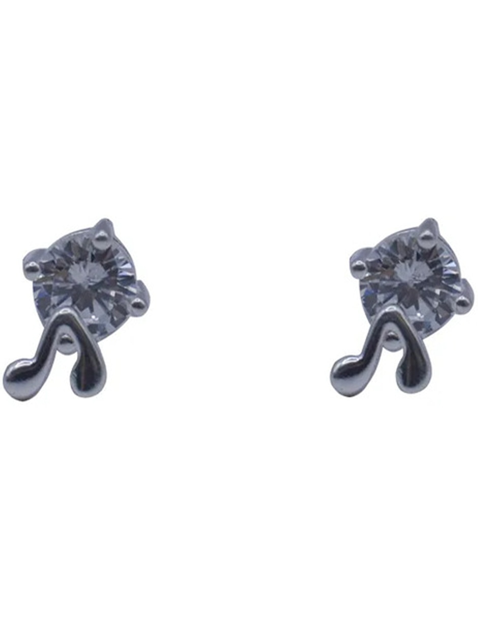Arete individual de (si aplica) No aplica Aretes de Plata Sin kilataje con acabado Plateado Zirconia